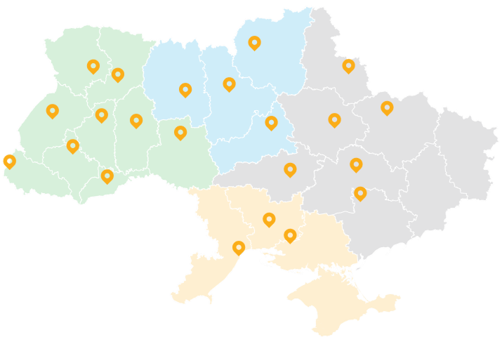 Карта України з офісами Triplex
